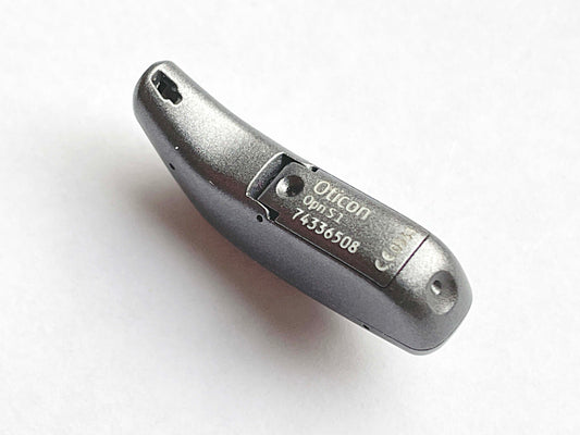 Used, Oticon OPN S1 miniRITE R /Mild - Severe / Steel Gray Color
