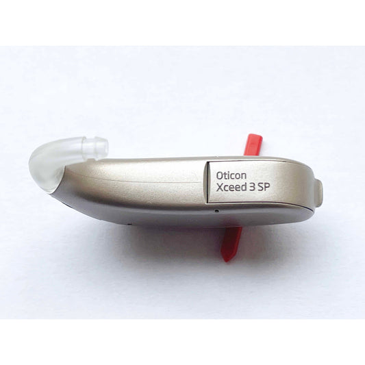 Used, Oticon Xceed 3 SP behind the ear BTE Beige Color