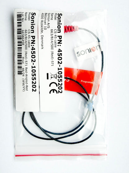 New Sonion CS45 Programming Cable. Red Color. S/N - 4502-1055202 - USA Shipping