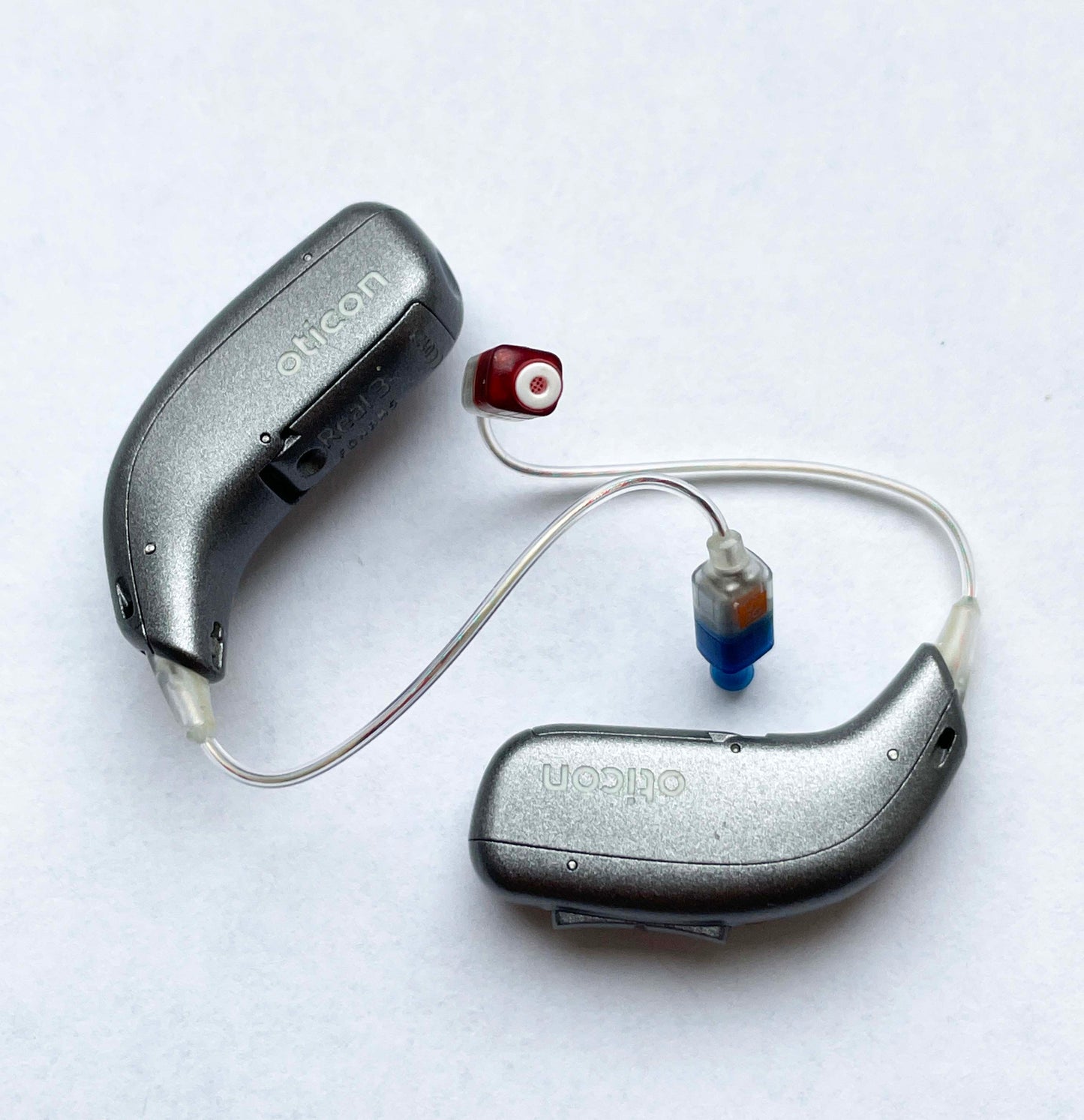 Used, Pair of Oticon Real 3 miniRITER / Premium Level/ Steel Gray Color - USA Shipping