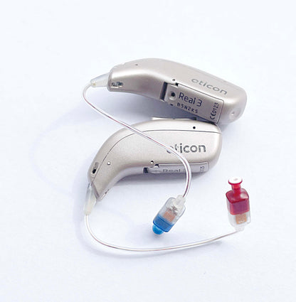 Used, Pair of Oticon Real 3 miniRITER / Premium Level/ Beige Color - USA Shipping