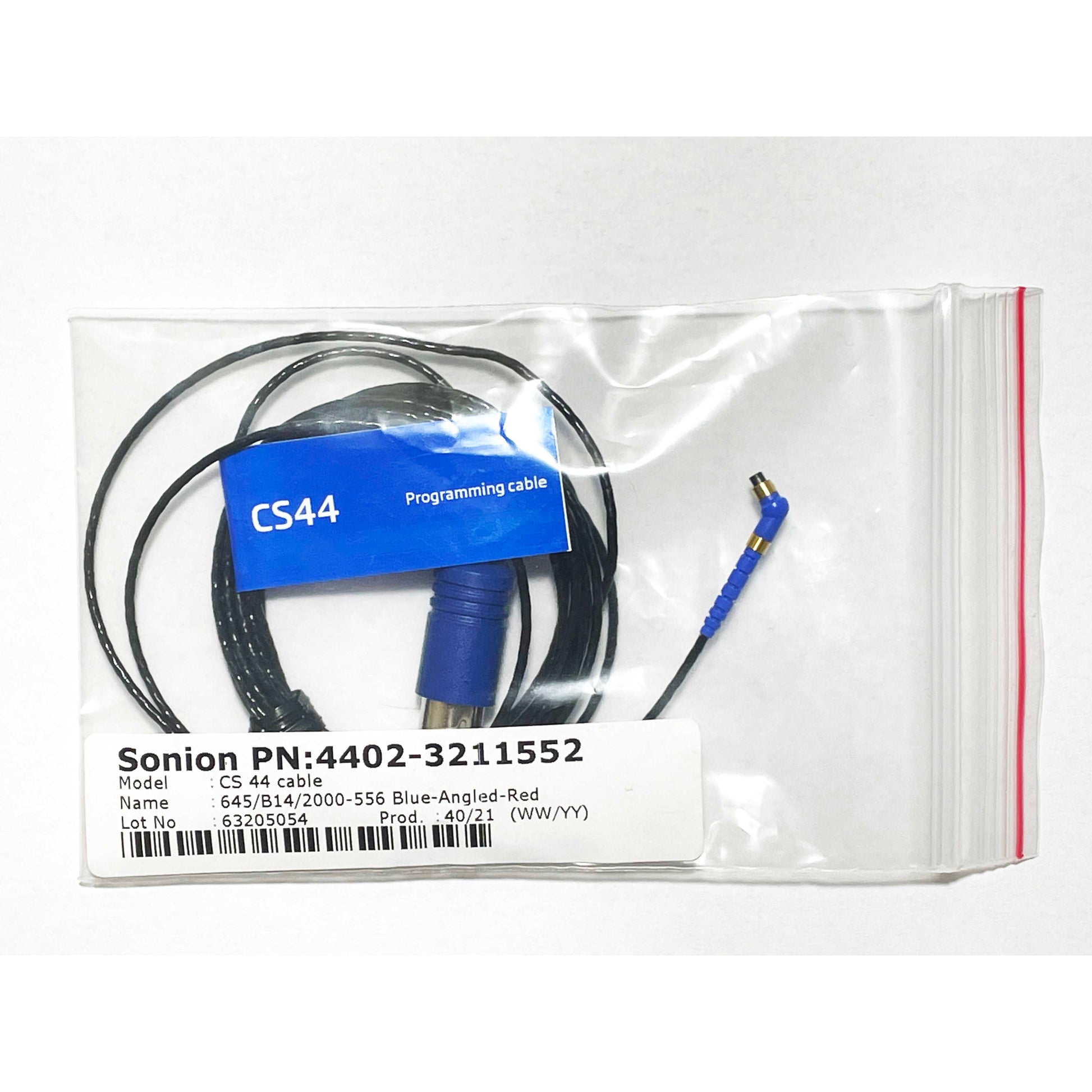 New, CS44 Hearing Aid Programming Cable (Sonion). Blue Color – All4hearing